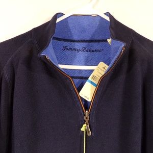 NEW TOMMY BAHAMA REVERSIBLE 1/4 ZIP PULLOVER XL/TG